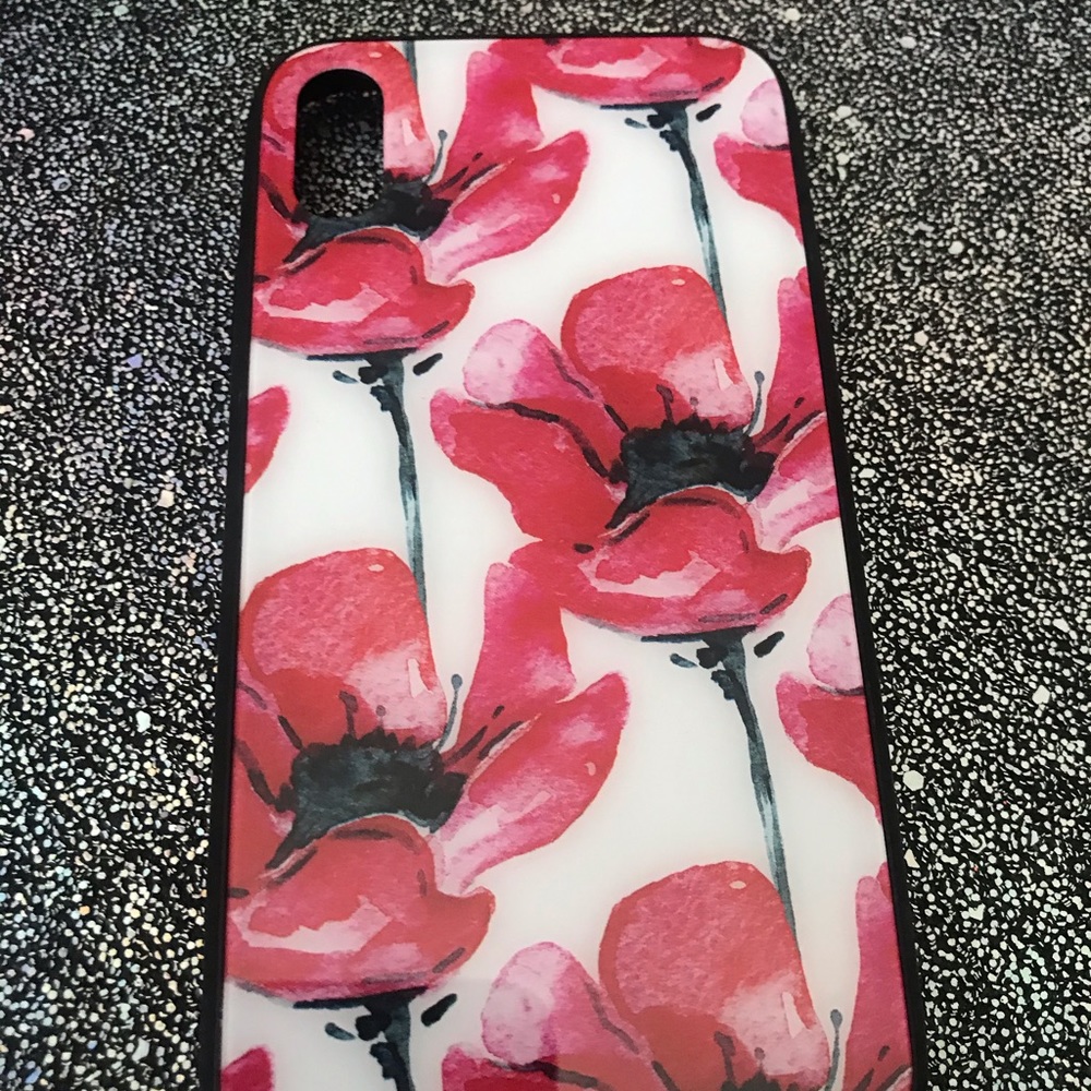 iPhone XR phone case - red floral